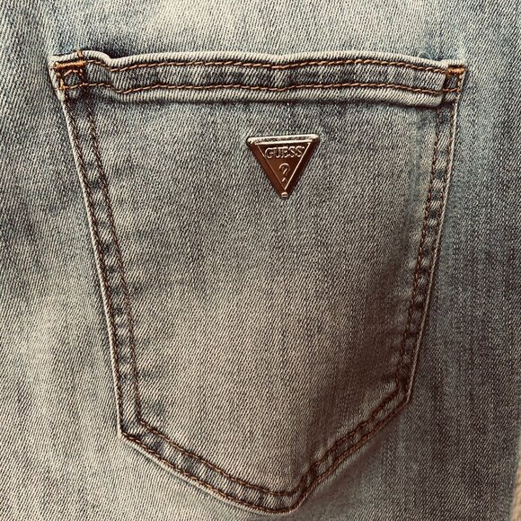 Guess Women's Jeans Size 29 Skinny Frayed Hem Ankle Casual Blue Denim Light Wash - Picture 13 of 13